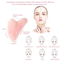 Natural Rose Quartz Jade Guasha skrobak deska do masażu twarzy ciała gwasz skrobak Lifting skóry preparat przeciwzmarszczkowy pielęgnacja urody 3